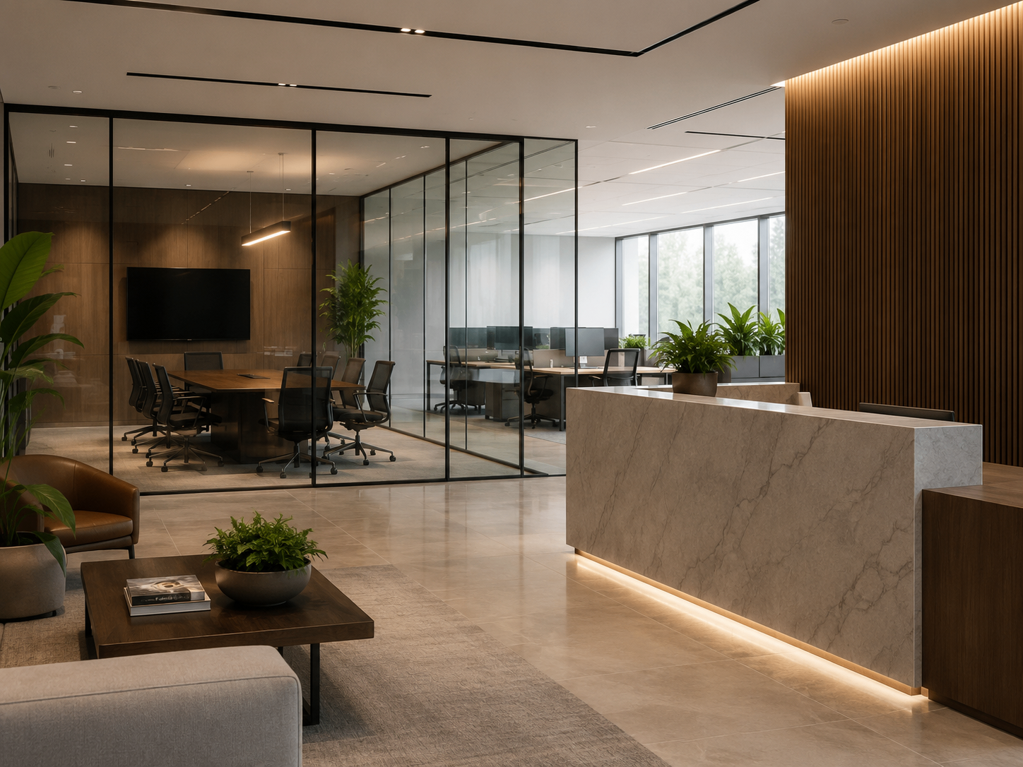 Modern office and product discussion setting