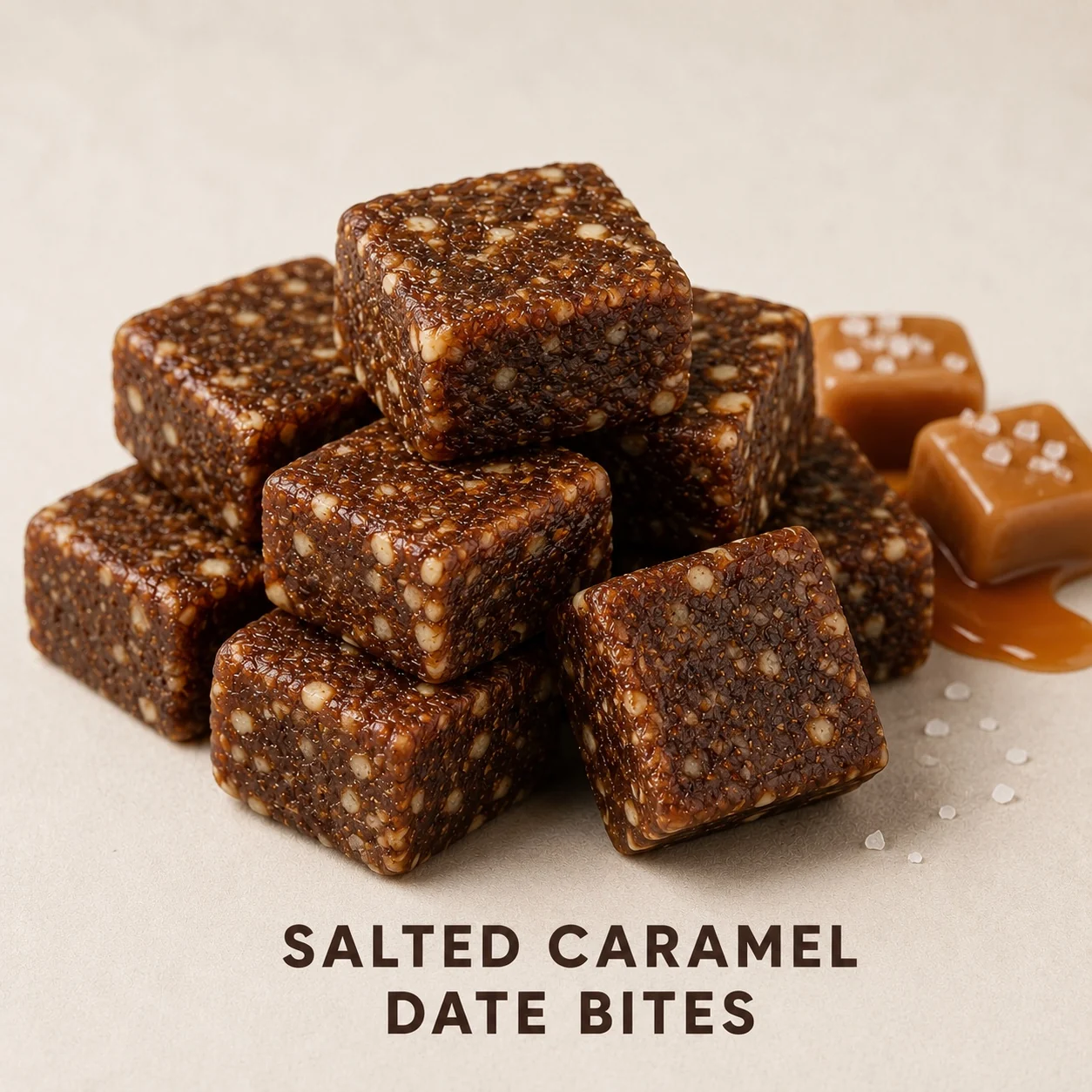 Salted caramel date bites